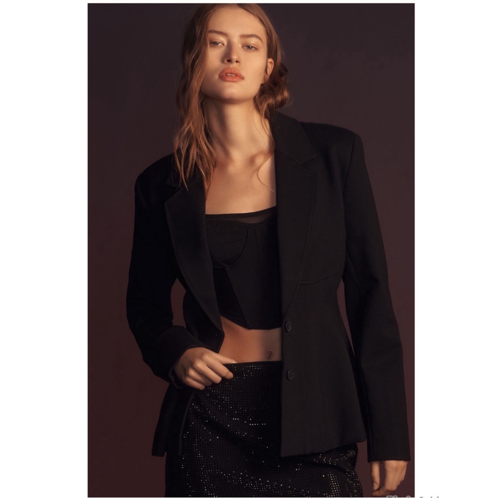 NWT Anthropologie Black Corset Blazer